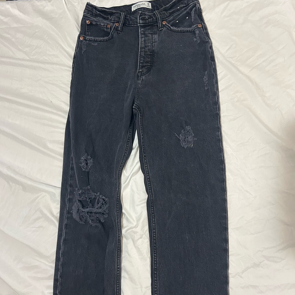 Abercrombie Distressed Black Jeans